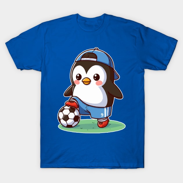 cute penguin as a soccer player T-Shirt by fikriamrullah